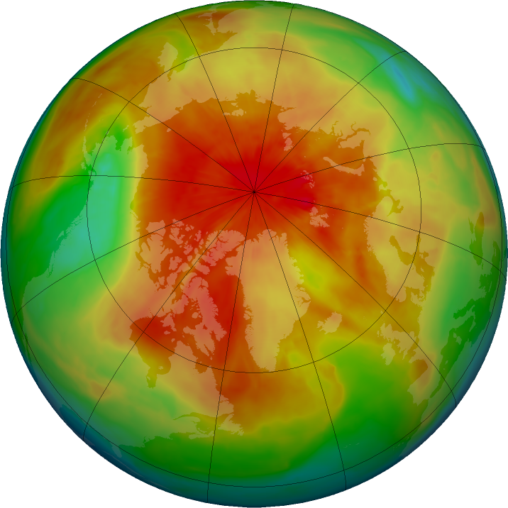 Arctic ozone map for 31 March 2016